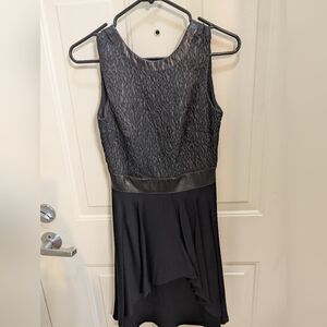Nicole Miller Black Textured High Low Dress